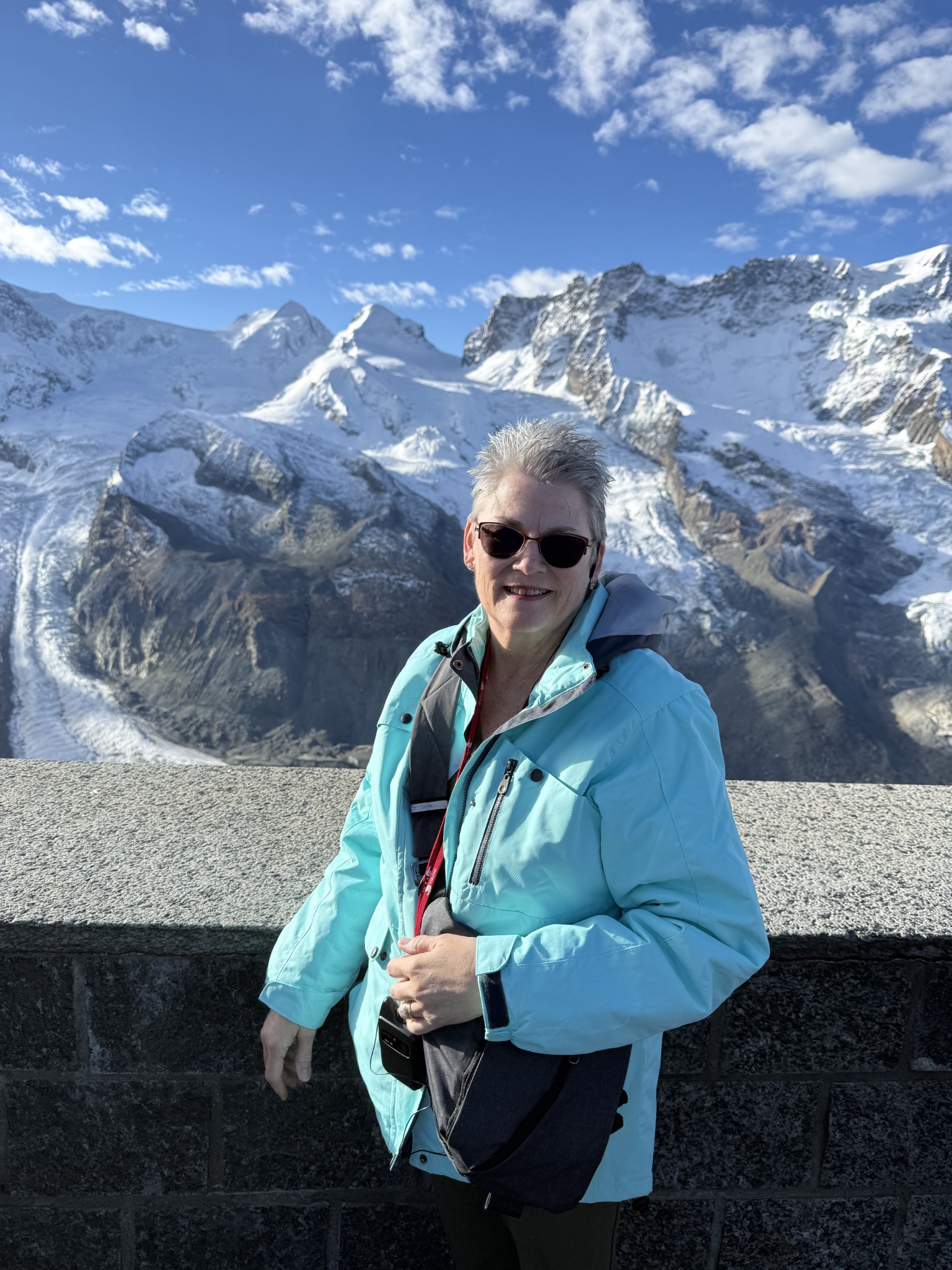 A personal travel photograph from Gornergrat in the Swiss Alps